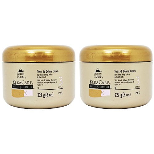 Avlon Keracare Natural Textures Twist and Define Cream, Set of Two (8 Oz Each) No-Rinse Foam Cleanser Fragrance-Free 1 Count, 7.1 oz